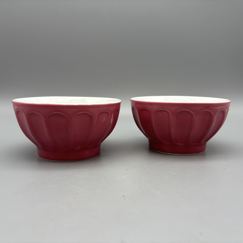 Crate and Barrel Bowls, Column Design, Dessert/Fruit/Sauce/All Purpose Pink Set